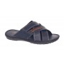Papuci barbati din piele naturala de culoare bleumarin - GKR74BL